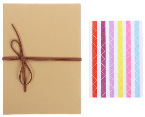 BESTOYARD Álbum de Fotos Acordeón Kraft Tapa Dura 5,9x8,3 pulgadas, 36 páginas negras, DIY personalizable para scrapbooking y firmas, ideal para graduación, boda, aniversario y San Valentín