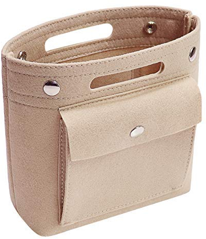 Soyizom Mini Organizer Filz Taschen Innentaschen Einkaufstasche Geldbörse Organisator einfügen für Speedy Neverfull NeoNoe BB,Beige