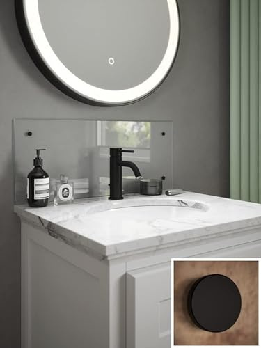 Generic Toughened Glass Bathroom Splashback, Matt, 250mm x 600mm x 4mm | Protects walls above the basin from steam, stains and splashes with grout-free installation behind ensuite sinks.