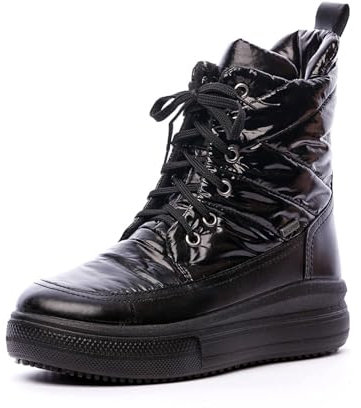 Nordan wasserdichte Boots Damen. Warme und bequeme Stiefel Damen. Stilvolle gefütterte Winterschuhe. Wasserdichte Winterstiefel mit echter atmungsaktiver Membran. 4612R (schwarz 110, 38)