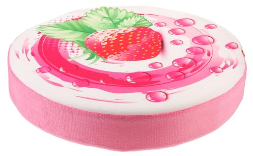 IMIKEYA Sitzkissen Rund 38 cm Dicke 7 cm Bodenkissen Sitzpolster Stuhlkissen Strawberry Kissen für Bürostühle Wohnzimmer Konferenzraum