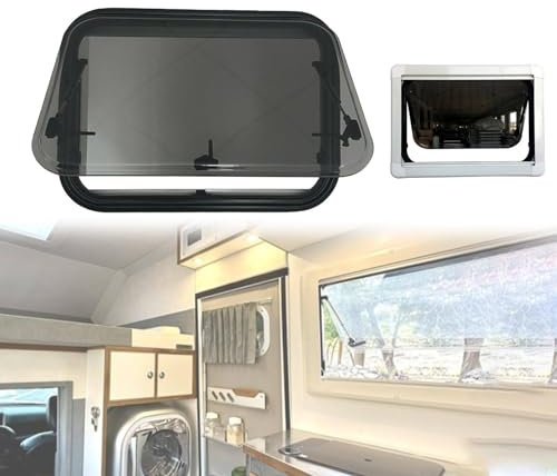 FANYING Doppelschichtiges Schiebefenster aus Acrylglas für Wohnmobile und Wohnwagen mit Markise und Moskitonetz,500 * 300mm