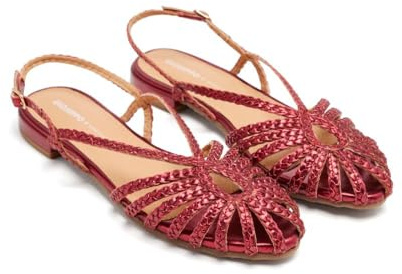 GIOSEPPO Mules Pelle Intrecciata Hingham, Bordeaux, 38 EU