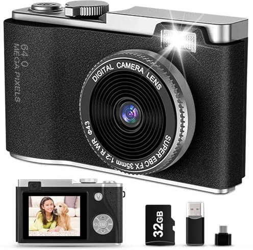 AKOFIC Appareil Photo Enfant, 2,4 Pouces Appareils Photos Numériques pour Enfants, 1080P HD Mini Caméra Enfant Rechargeable avec 32GB Carte, Caméra Jouet Cadeau pour Filles Garçons de 3 à 10 Ans