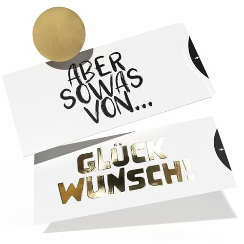 Gutschein Geburtstagskarte Glückwunschkarte Aber sowas von...Glückwunsch | Hülle, Rubbelaufkleber & Gutscheinkarte mit Golddruck personalisierte Geschenke Gutschein zum selber ausfüllen, 1 Stück