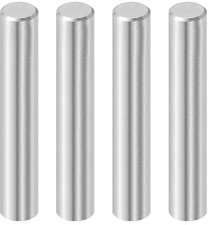 QUARKZMAN 4Pz 10x55mm Perni Cilindrici Acciaio Inossidabile 316L Argento | Elementi di Fissaggio per Aste e Perni Fermi per Ripiani in Metallo