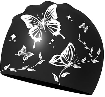 LUMOOM Cuffia Da Bagno Unisex Adulti, Cappello In Silicone Per Donna E Uomo, Cuffia Traspirante Per Capelli Lunghi E Corti, Perfetta Per Allenamento E Gare (Nero)