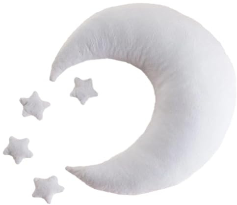 Keuyeo Newborn Photography Props Moon Star Posing Aid Pillow Set Posing Beans Bag Cushion Baby Photo Props Accessories