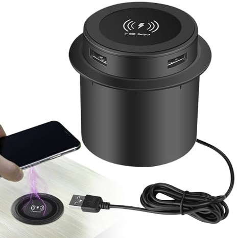 Invisible Wireless Charger,Embedded USB Desk Smart Charging | Smart Multifunctional Cell Phone Supplies for Tables, Sofa, Arms and Desks, Workspaces Tables, Sofa