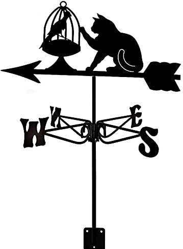 Wetterfahne, Wetterfahnen-Messwerkzeuge, Windrichtungsanzeiger-Kits aus Edelstahl, Wetterhahn für den Gartenpfahl, geeignet für Heim- und Außendekoration