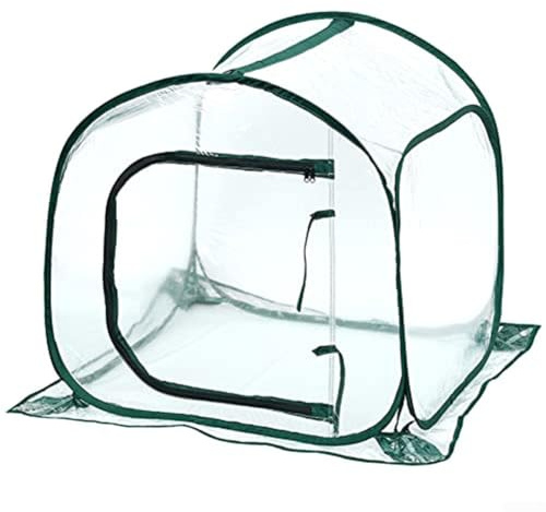 Marchfunny Invernadero transparente de PVC para interiores y exteriores, tienda de cultivo de plantas con ventana enrollable, 90 x 80 x 80 cm