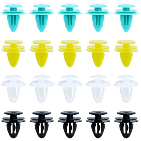 Dupoem 80 Clips de Fixation Automobiles, Attaches Universelles en Plastique, 4 Tailles (8-10 mm), Adaptés aux Panneaux de Porte de Voiture, Compatibles avec la Plupart des Modèles de Véhicules