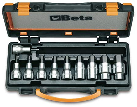 Beta 920PE/C10 - Serie di 10 chiavi a bussola maschio esagonale (art. 920PE) in cassetta