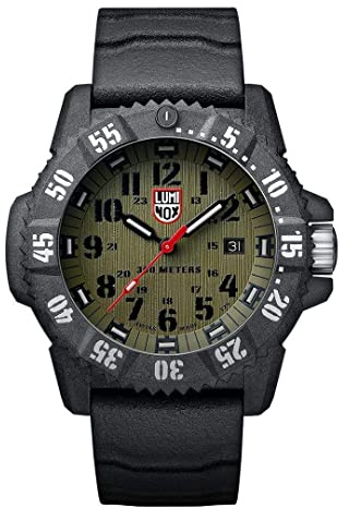 Luminox Master Carbon SEAL XS.3813.L Herrenuhr 46mm - Taucheruhr in Schwarz/Grün mit Datumsanzeige 300m wasserdicht Saphirglas
