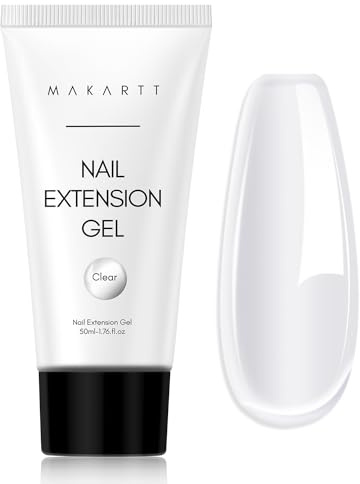 Makartt Poly Nail Hard Gel for Nail Extension & Beginner DIY Clear 50ML | Long-lasting, Easy to Shape for Nail Extension, 3D Sculpting and Nail Strengthening with a Natural Finish