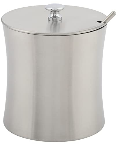 Oumefar Azucarero con Tapa Tarro de condimentos de Acero Inoxidable cilíndrico para Olla de condimentos de Especias Petsuppliesmisc
