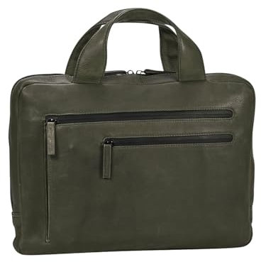 Leonhard Heyden Leder Aktentasche Umhängetasche mit Laptopfach Den Haag Briefcase 1 Compartment Olive grün