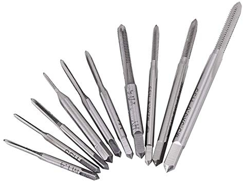 10Pcs Micro Taps Bit, M1-M3.5 HSS Mini Metric Plug Tap Screw Tap Drill Tap Drill Set Tapping Tool, CNC Machine Hand Tap Thread Wire Tapping for Tap and Die Sets
