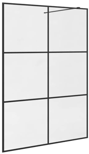 vidaXL Duschwand für Begehbare Dusche mit Klarem ESG-Glas Duschabtrennung Duschtrennwand Dusche Duschkabine Aluminium 140x195cm Schwarz