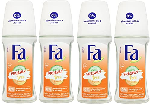 Fa Deodorant 1.7 Ounce Roll-on, Men & Women, 50ml - 4 Pack (Cucumber Melon)