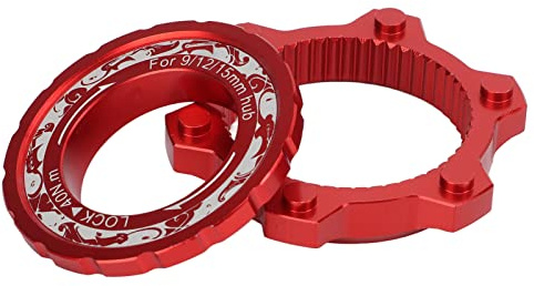 BuyWeek Fahrrad Center Lock Adapter, Centerlock Adapter Aluminiumlegierung Centerlock auf 6 Loch Rotoradapter für Mountainbike(Rot)