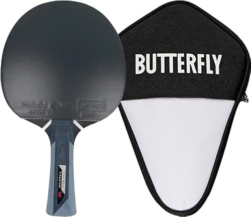 Butterfly® Timo Boll Titanium Tischtennisschläger | mit Carbon Lage | ITTF zertifizierter Wakaba Belag | 2,0 mm Schwamm | konkaver Griff | TT Bat Wettkampfschläger für trainierte Profi Vereinsspieler