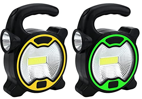 TSLBW 2 Pcs Camping Lights Battery Operated Tent Lights Outdoor Camping Lantern Portable LED Tent Lantern Lamp with 2 LED Light Hanging Lamp Waterproof Emergency Camping Light, Black (MONICA-460)