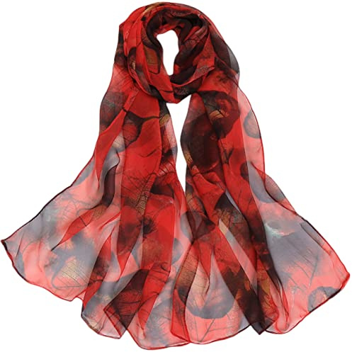 FAIRYGATE Schals & Tücher für Damen Seidenschals Damen Leicht Seidentuch Chiffon Silk Schal Halstuch Tuch Geschenk Frauen 20A41