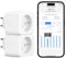 Meross Prise Connectée (FR), 16A Prise WiFi Compatible avec Alexa et Google Home, Lot de 2 Prise Mesure Consommation Intelligente avec Commande Vocale, Contrôle à Distance et Configuration Bluetooth