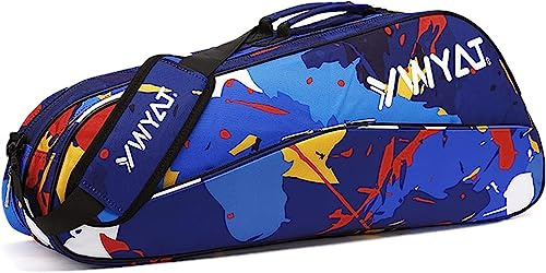 Sport Tent- Schlägertasche wasserdichte Tennistasche Tragbare Squashtasche Große Badmintontasche Racketbag für 6 Schläger Badminton Tennisausrüstung Sport Reisetasche