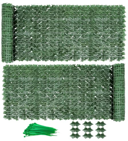 Balkon Sichtschutz,300x100cm Sichtschutz Zaun,Sichtschutz Balkon Mit Kabelbindern, Sichtschutz Efeu, Zaun Sichtschutz, Sichtschutz Garten,Efeu Sichtschutz,Garten Sichtschutz Uv-Beständig(2 Stück)