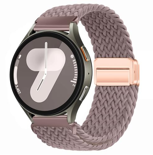 XMUXI 20 mm nylonarmband, kompatibelt med Samsumg Galaxy 7/6/5/4 40/44 mm/FE/Galaxy 6 Classic/5 Pro/4 Classic, magnetiskt klockarmband för sportklocka, för damer och herrar, elastiskt och flätat
