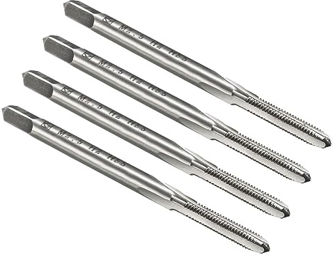 sourcing map 4Stk Metrische Gewindebohrer M2.5 x 0.45 H2 Hochleistungsstahl Gerade Flöten Maschine Schraube Gewindebohrer Gewindeformen Reparatur Werkzeuge