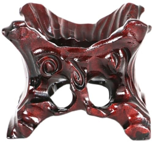 YTDJJWLS 8cm Stone Base Solid Wood Groove Decoration Bracket Creative High-end