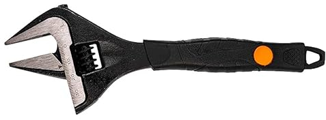 NAJDER Clé à Molette Réglable Grande Ouverture 50 mm (0-50 mm), Clé En Acier CR-V (Chrome-Vanadium) multifonctionnelle, Poignée en TPR, Longueur: 250 mm/10