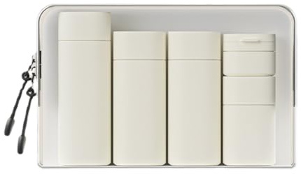 FANPOI Lot de 5 flacons distributeurs de crème de voyage, pour articles de toilette, approuvés par la TSA, essentiels de voyage, beige, Moderne