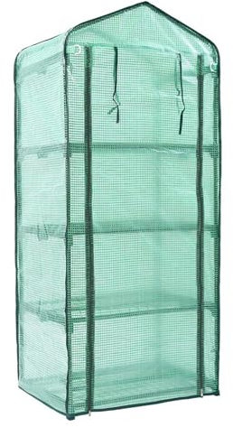 Cubierta de invernadero de polietileno de 4 niveles, pequeño invernadero portátil de jardín, cubierta reforzada de polietileno Pla stic, tienda de campaña de invernadero para plantas caseras (sin