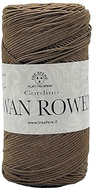 cordino per borse swan rowen effetto elegant da 200g - 50% cotone riciclato-50% poliestere per uncinetto 3-4 (marrone - 21)