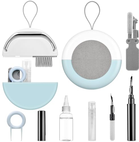 JOEJONI Tastatur Reinigungsset, 12 in 1 Handy Reinigungsset, Multifunktionales Keyboard Cleaning Kit, Tastaturreiniger mit Bürste und Halterung, für Laptop, PC Zubehör, Kopfhörern, Handys und Kameras
