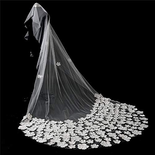 ABNNHK Hochzeitsschleier, Brautschleier, elfenbeinweißer Hochzeitsschleier, Langer Schwanz, Kathedrale, Hochzeitskleid-Accessoires für Brautparty (Farbe: Elfenbeinweiß, Größe: 300 x 150 c
