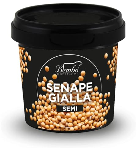 Semi Bembo: Semi di Senape Gialla 100g – Aggiungi un Tocco di Piccantezza ai Tuoi Piatti – Confezione Anti-Spreco, Anti-Ossidazione, Riutilizzabile e Riciclabile