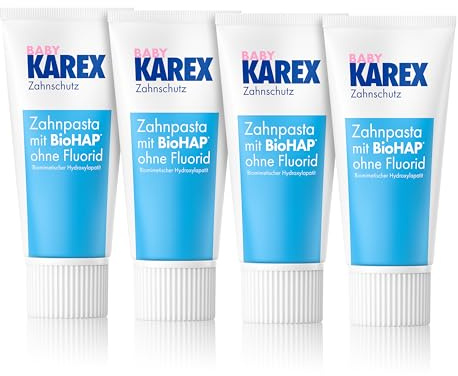 Baby KAREX tandkräm – 4 x 50 ml – för spädbarn från 0–2 år