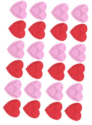 Mikinona Napperons En Papier De Cœur 4 Pouces 200 Pièces Papier Absorbant Huile Rouge Et Rose Décorations Saint-valentin Mariage Fête Banquets
