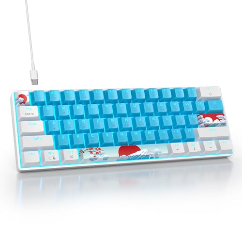 SbocKeeb 60% Clavier Gamer Mecanique pour PC, Clavier Gaming 60 Pourcent Américain QWERTY Filaire RGB Rétro-éclairé ，Compact 61 Touches Anti-ghosting pour Gamer, PC/Mac