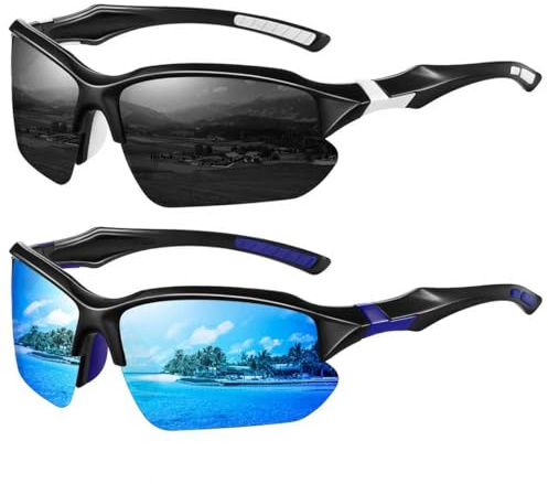 Perfectmiaoxuan Fahrradbrille Polarisierte Sonnenbrille Herren Damen, Vintage Elegant Brillengestell Klassisch, HD-Pilotobjektive,Golf Fahren Angeln Reisebrille Outdoor-Sportarten Mode Sonnenbrille