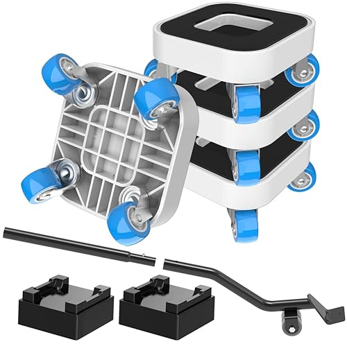New Upgrade Furniture Sliders, Furniture Movers with Wheels, Furniture Lift Mover Tool Set with 360° Rotatable Wheels, Furniture Dolly for Moving Heavy Duty Sofa, Bed, Load Capacity Up to 750lb