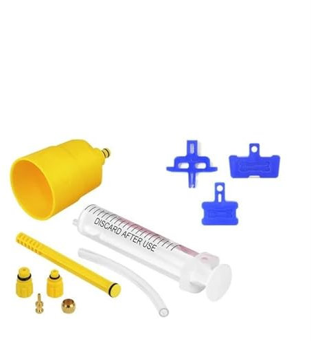 Fahrradwerkzeug Entlüftungsset für hydraulische Bremsen, für Reparieren von Entlüftungen, Werkzeugset, Trichter, Ölablassschraube mit Bremsbelag-Abstandshalter Fahrrad Reparaturset(1 Set with Brake Pa