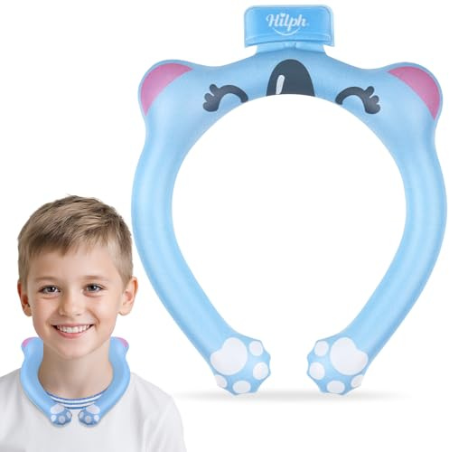 Hilph Neck Cooling Tube for Kids Outdoor Sports, Reusable BPA-Free Children Neck Cooler Ice Ring for Summer Heat Relief, Eco-Friendly Cooling Ice Pack for Running, Hot Weather - Blue