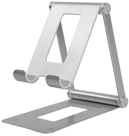Ohling Support Téléphone Bureau Réglable Aluminium Support Téléphone Pliable Téléphone Dock, Portable Tablette Porte Compatible avec iPhone 15/14/13 Pro Max/XR/X/8 Samsung Huawei d'autres Smartphones