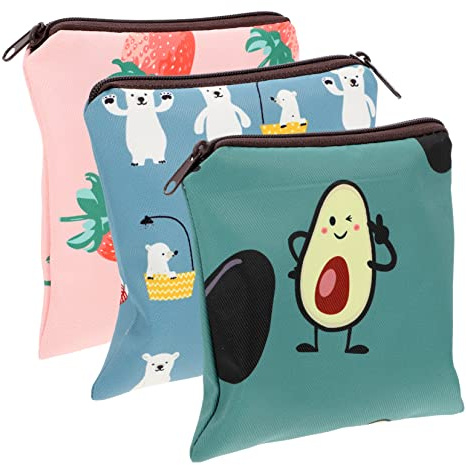 SAFIGLE 3 Stück Kompakte Periodentasche Wiederverwendbarer Tampon Organizer für Damen Multifunktionale Aufbewahrung für Hygieneartikel für Unterwegs Stilvolles Design Avocado